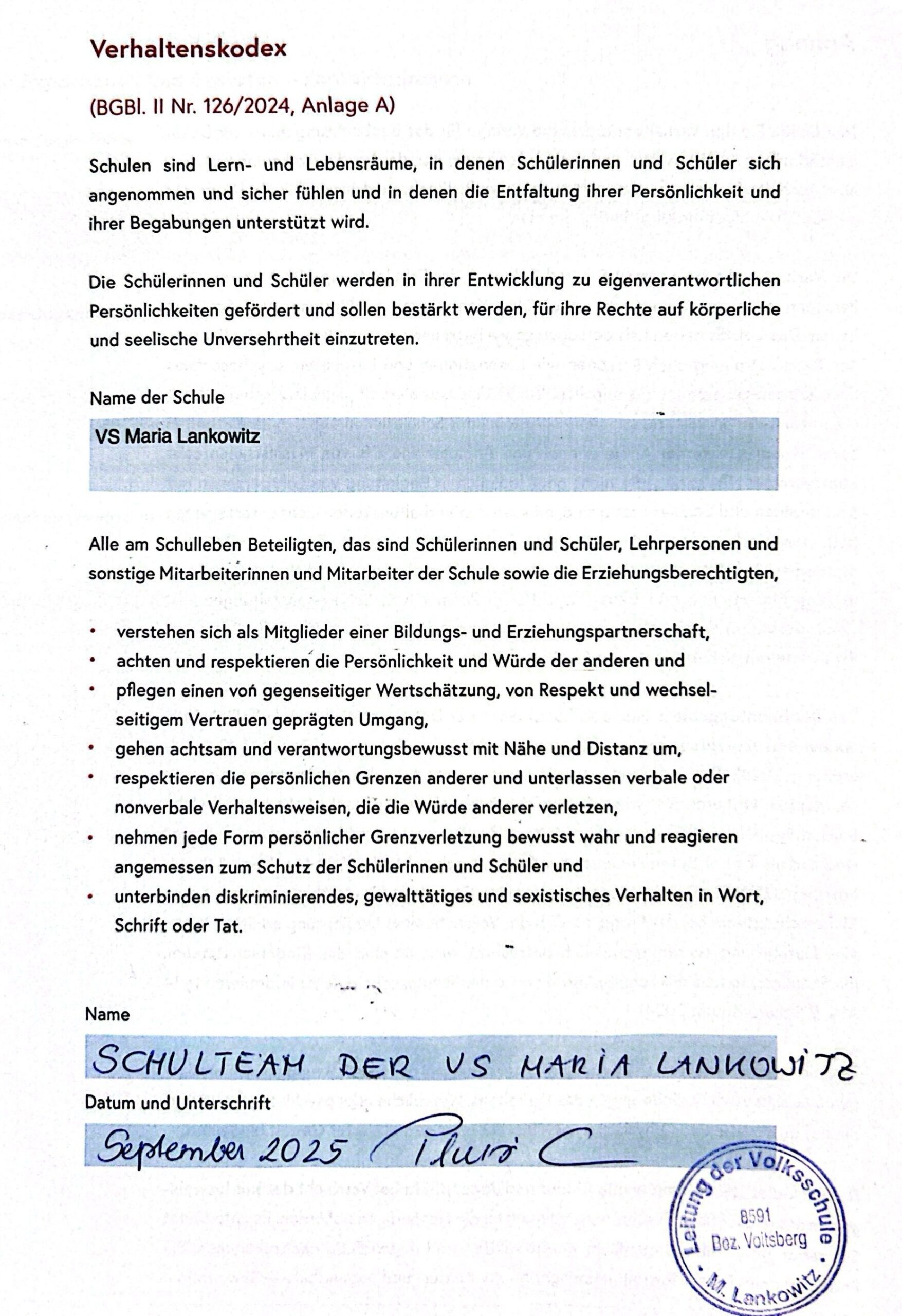 Verhaltenskodex